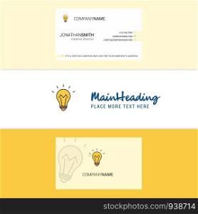 Beautiful Bulb Logo and business card. vertical Design Vector