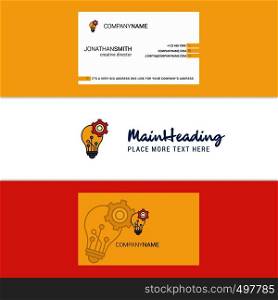 Beautiful Bulb setting Logo and business card. vertical Design Vector