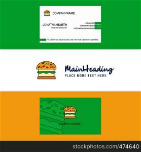 Beautiful Burger Logo and business card. vertical Design Vector