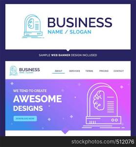 Beautiful Business Concept Brand Name Ai, brain, future, intelligence, machine Logo Design and Pink and Blue background Website Header Design template. Place for Slogan / Tagline. Exclusive Website banner and Business Logo design Template