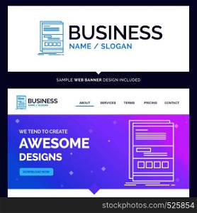 Beautiful Business Concept Brand Name Browser, dynamic, internet, page, responsive Logo Design and Pink and Blue background Website Header Design template. Place for Slogan / Tagline. Exclusive Website banner and Business Logo design Template