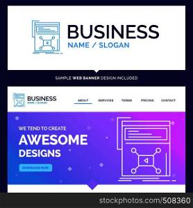Beautiful Business Concept Brand Name Marketing, page, video, web, website Logo Design and Pink and Blue background Website Header Design template. Place for Slogan / Tagline. Exclusive Website banner and Business Logo design Template