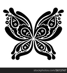 Beautiful butterfly tattoo. Artistic pattern in butterfly shape