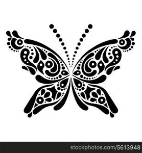 Beautiful butterfly tattoo. Artistic pattern in butterfly shape