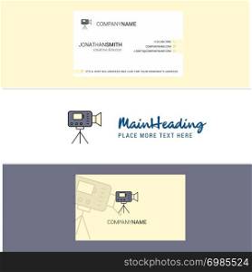 Beautiful Camcoder Logo and business card. vertical Design Vector