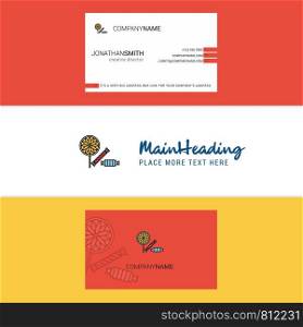 Beautiful Candies Logo and business card. vertical Design Vector
