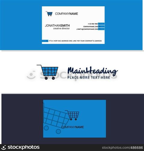 Beautiful Cart Logo and business card. vertical Design Vector