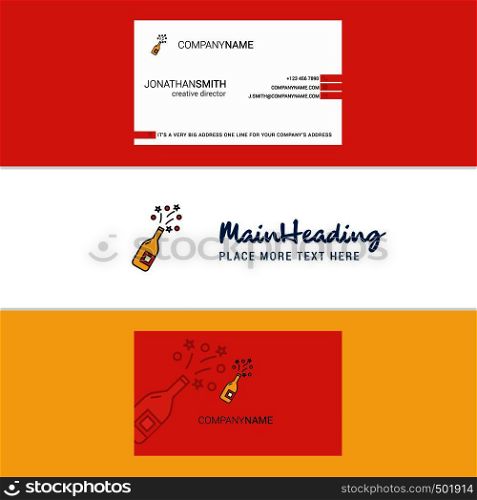 Beautiful Celebrations drink Logo and business card. vertical Design Vector
