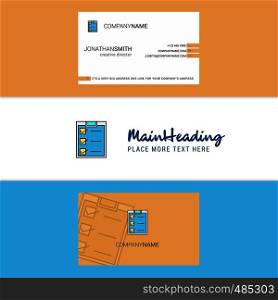 Beautiful Checklist Logo and business card. vertical Design Vector