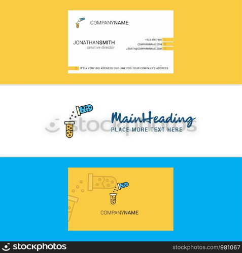 Beautiful Chemical reaction Logo and business card. vertical Design Vector