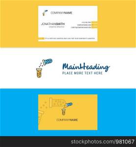 Beautiful Chemical reaction Logo and business card. vertical Design Vector