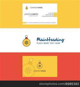 Beautiful Christmas balls Logo and business card. vertical Design Vector