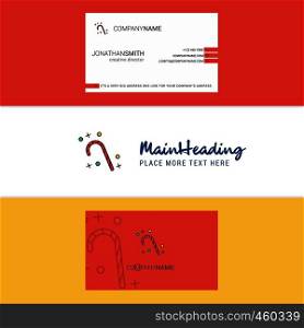 Beautiful Christmas candy Logo and business card. vertical Design Vector