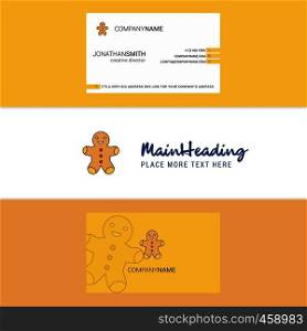 Beautiful Christmas cookie Logo and business card. vertical Design Vector