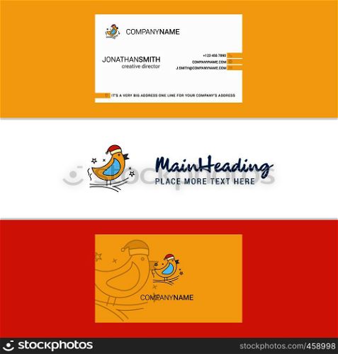Beautiful Christmas cookie Logo and business card. vertical Design Vector