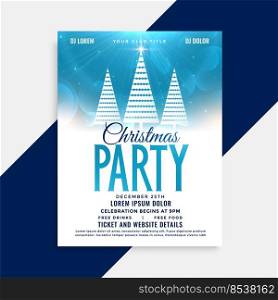 beautiful christmas party flyer template with creative tree