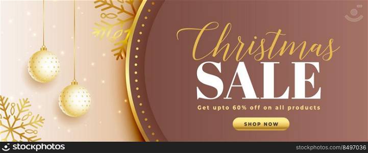 beautiful christmas sale banner for promotion with realistic elements 