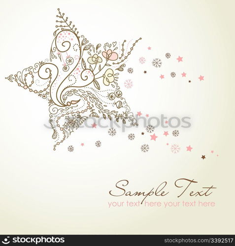Beautiful Christmas Star illustration. Christmas Card