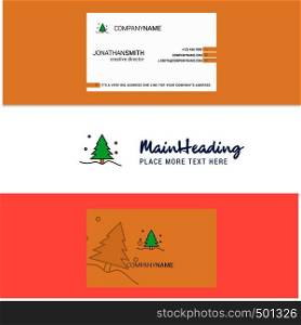 Beautiful Christmas tree Logo and business card. vertical Design Vector