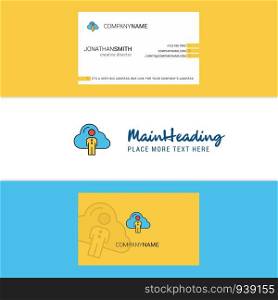 Beautiful Cloud network Logo and business card. vertical Design Vector