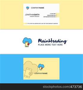 Beautiful Cloud with smart phone Logo and business card. vertical Design Vector