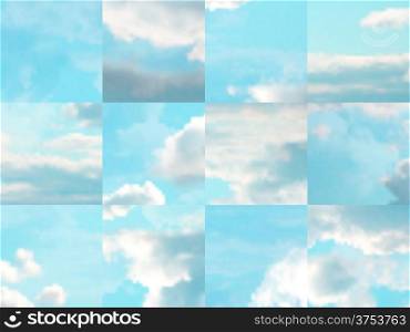 Beautiful cloudscape. EPS 10 vector illustration. Used mesh layers and transparency layers