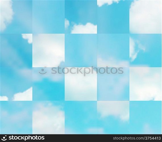 Beautiful cloudscape. EPS 10 vector illustration. Used mesh layers and transparency layers