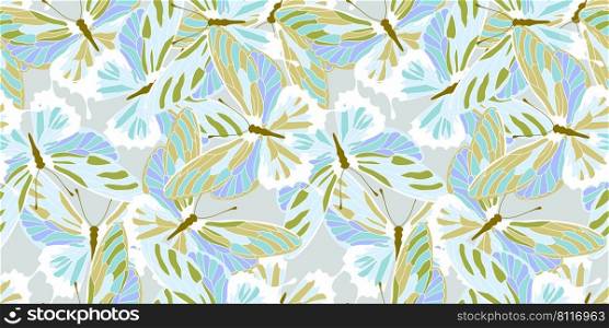Beautiful colorful butterflies wing texture, seamless pattern background