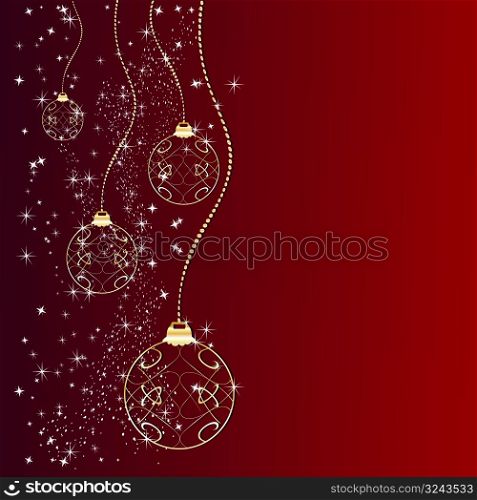 Beautiful colorful christmas background with stars, vector illustration