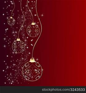 Beautiful colorful christmas background with stars, vector illustration