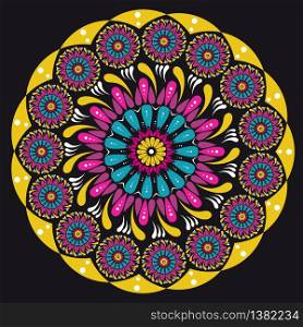 Beautiful colorful vector mandala creative graphic design .