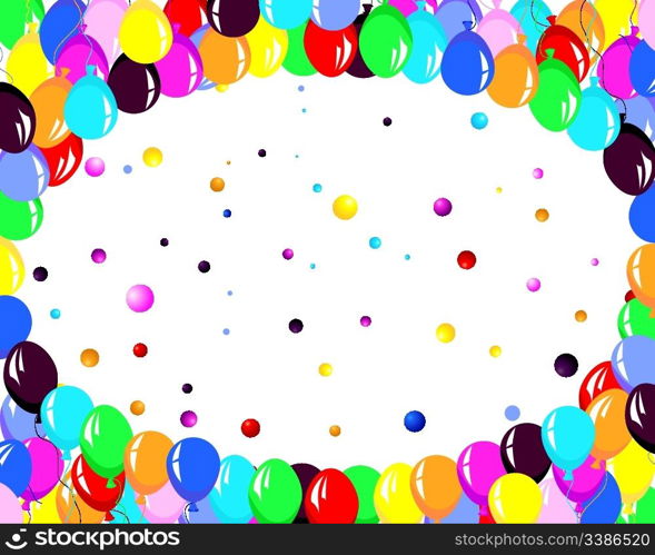 Beautiful colour balloon in the air. Vector illustration.