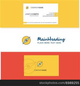 Beautiful Compass Logo and business card. vertical Design Vector