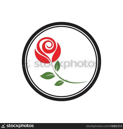 Beautiful Contour Logo with Rose Flower for Boutique or Beauty Salon or Flowers CompanyRose Vector Logo Illustration. The logo simple, minimal easy to configure.