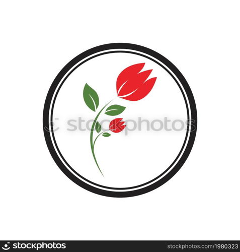 Beautiful Contour Logo with Rose Flower for Boutique or Beauty Salon or Flowers CompanyRose Vector Logo Illustration. The logo simple, minimal easy to configure.