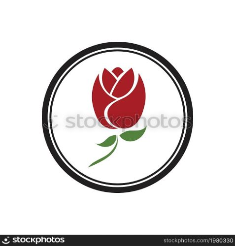 Beautiful Contour Logo with Rose Flower for Boutique or Beauty Salon or Flowers CompanyRose Vector Logo Illustration. The logo simple, minimal easy to configure.