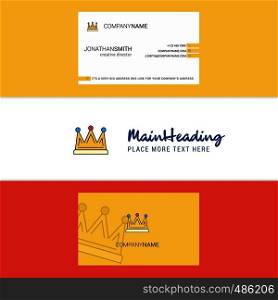 Beautiful Crown Logo and business card. vertical Design Vector