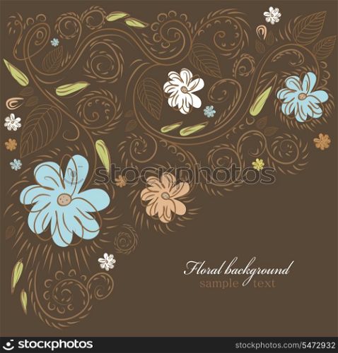 Beautiful cute floral ornate color design (vector format)