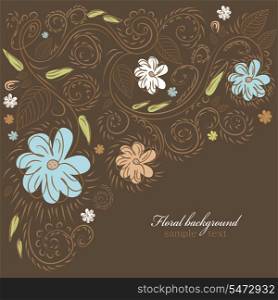 Beautiful cute floral ornate color design (vector format)