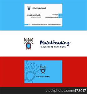 Beautiful Cyber security Logo and business card. vertical Design Vector