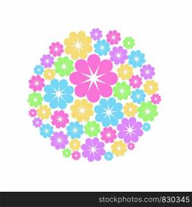 Beautiful decor ball with color flowers for your design, stock vector illustration