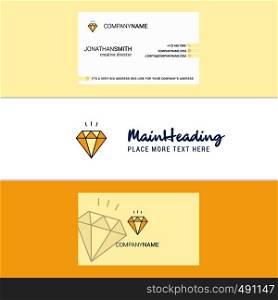 Beautiful Diamond Logo and business card. vertical Design Vector