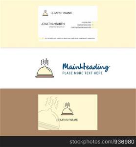 Beautiful Dish Logo and business card. vertical Design Vector