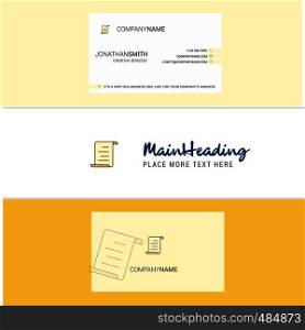 Beautiful Document Logo and business card. vertical Design Vector