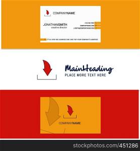 Beautiful Downloading Logo and business card. vertical Design Vector