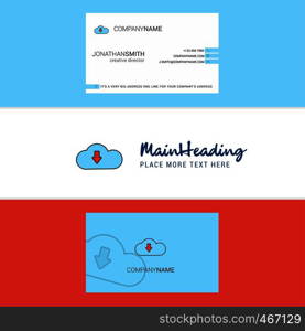 Beautiful Downloading Logo and business card. vertical Design Vector