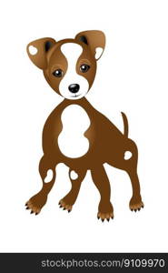 Beautiful drawn portrait of a cute little dog of the dog breed Jack-Russell - vector illustration
