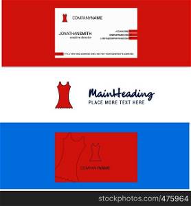 Beautiful Dress Logo and business card. vertical Design Vector
