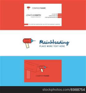 Beautiful Drill Logo and business card. vertical Design Vector
