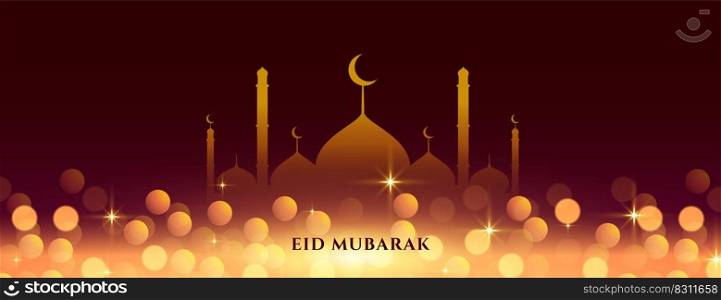 beautiful eid mubarak shiny banner design
